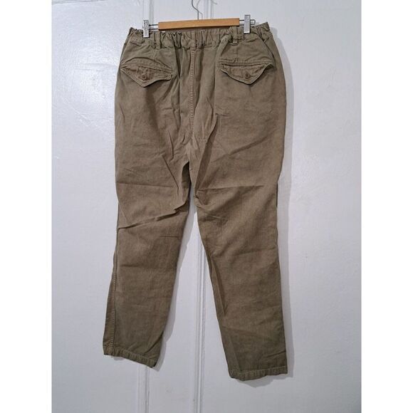 Sage De Cret Womens XL Cotton Linen Tan Paper Bag Waist Pant Made In Japan - Picture 3 of 9